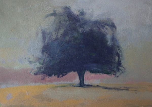 Windswept, oil on paper, 2021, 29x19cms